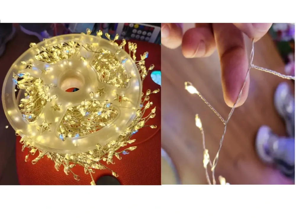 Гирлянда для дома НИТЬ «Мишура» 100 м 2000 ламп LED, зеленый провод, мерцание, IP-20, 220v, Теплый белый