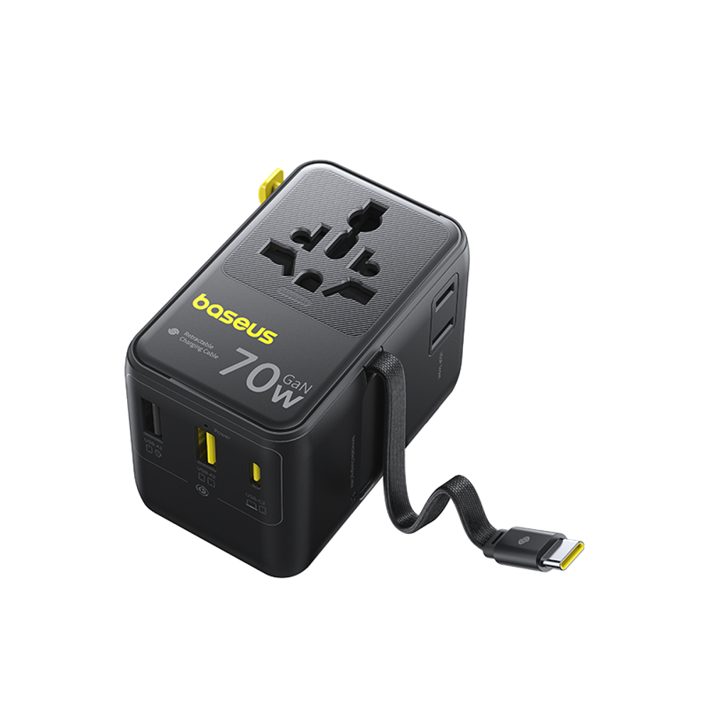 Зарядное устройство Baseus EnerCore CG11 Universal Travel 2AC+2U+2C+Retractable-C 70W