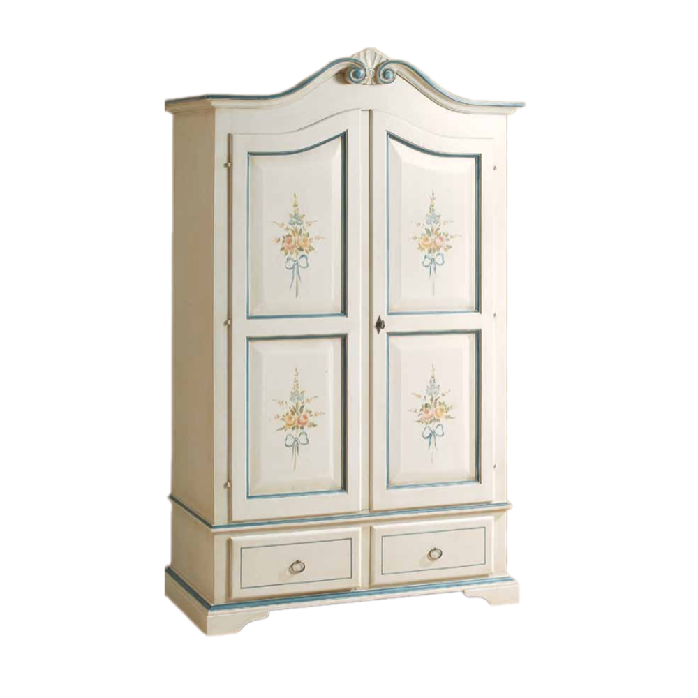 Шкаф двудверный с цветочным принтом 122х60х204 см