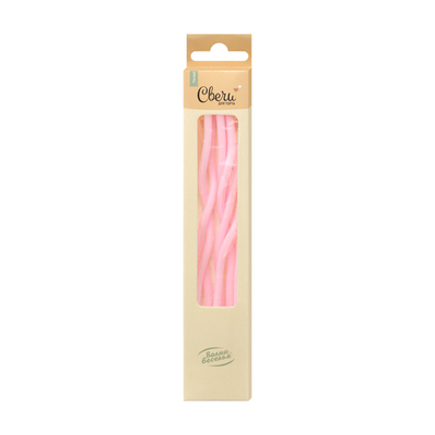 Свечи Спирали Люкс, Розовый, 0,4*13 + 3 см, 6 шт. с держат.,