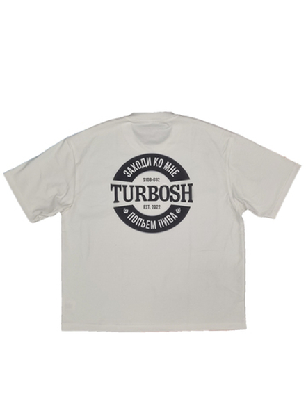 Футболка Turbosh x Диско Клуб "Пиво" белая