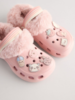 Сабо с искусственным мехом для девочки Next AB8-925, Розовый