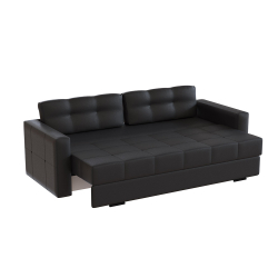 Диван раскладной Брэй, Экокожа черный