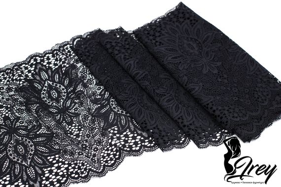 01-60 ОПТ Кружево шантильи 22 см, черный
