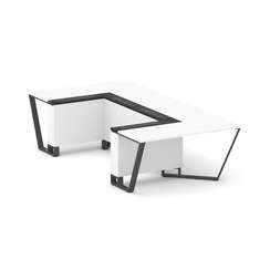 Steel Meet Стол переговорный П-образный KM-PR.B.SP-07P Белый Бриллиант/Графит Глянец/Металл Антрацит