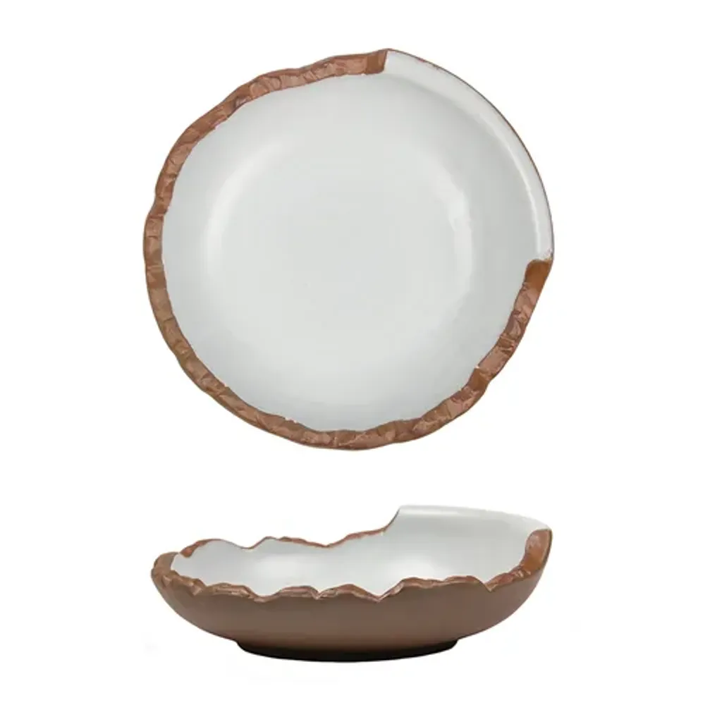 Салатник 650 мл d 22,5 см h6,5 см Crush White Matt New Brown Taiga P.L. [1]