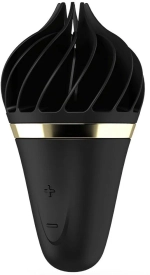 Вибратор с нежными лепестками Sweet Treat чёрный