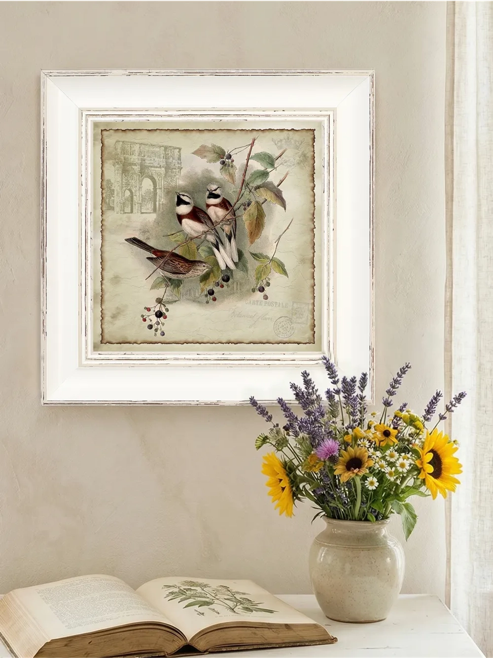 Картина на холсте в раме 27х27 см, настенный декор для дома