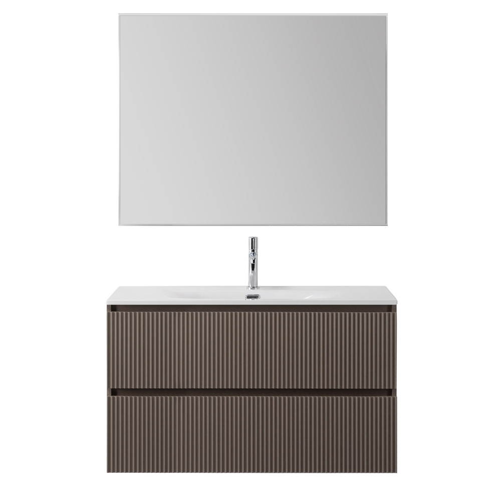 Тумба с раковиной подвесная BelBagno UNO-MINI-900-2C-SO-СO Бежевый матовый, раковина белая BB-8099-3-90