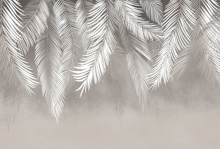Обои пальмовые листья П1 БЕЖ