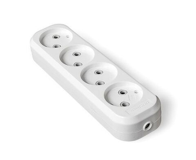 Колодка удлинителя 4-м без заземл. АБС-пластик UNIVersal E204