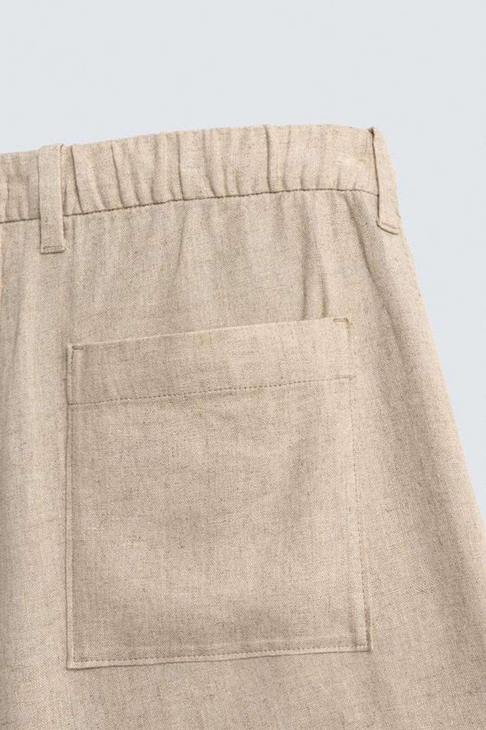 ZARA ШОРТЫ RELAXED FIT ИЗ ЛЬНА И ВИСКОЗЫ, ПЕСОЧНЫЙ