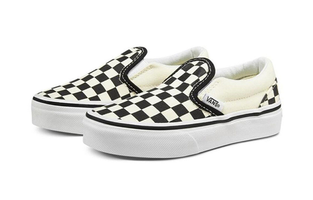 Middle-aged children Vans slip-on non-slip lightweight low-top sneakers black and white checkerboard