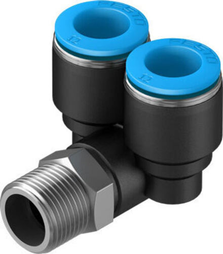 QSYL-3/8-12 Y-образное соединение с цанговым зажимом и резьбой