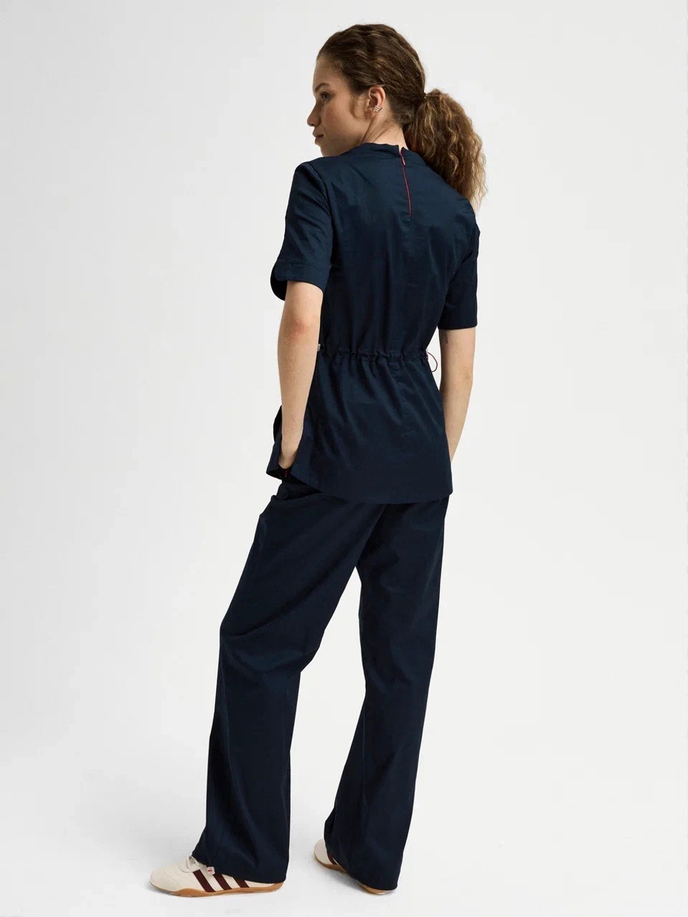 Брюки свободные медицинские женские Йошо, нэви хлопок