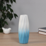 Ваза «Хайди», грани стиль, 20.5×6.5 см, керамика, белая, голубая