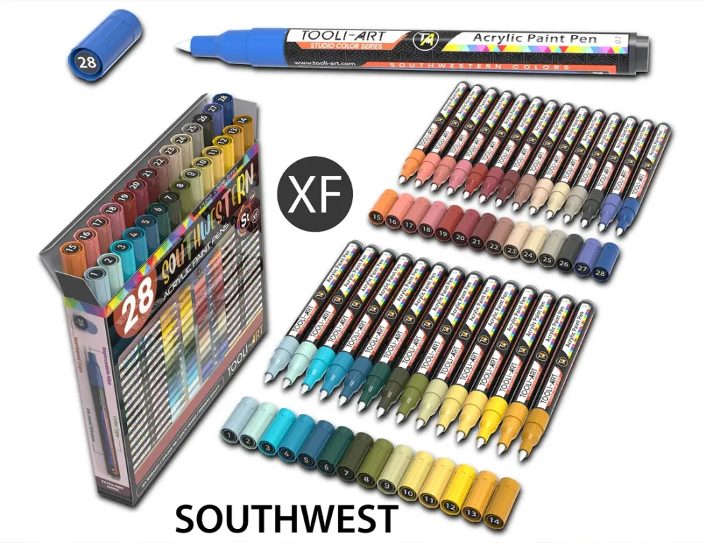 (Southwestern) Tooli-Art 28 Acrylic Paint Pens 0.7mm Extra Fine
