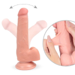 Фаллоимитатор с мошонкой на присоске реалистичный телесный 20 см