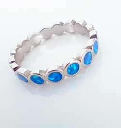 Кольцо Эстерелла, серебро 925*, родированное, с синтетическим опалом/Ф