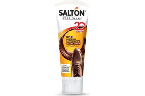 КРЕМ ДЛЯ ОБУВИ SALTON В ТУБЕ С АППЛИКАТОРОМ 75 МЛ. КОРИЧНЕВЫЙ (12)