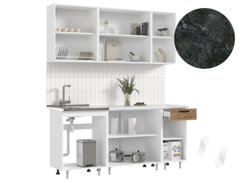 Кухня Рио NEW ЛДСП 1;8м (белый/дуб крафт/кастилло темный)