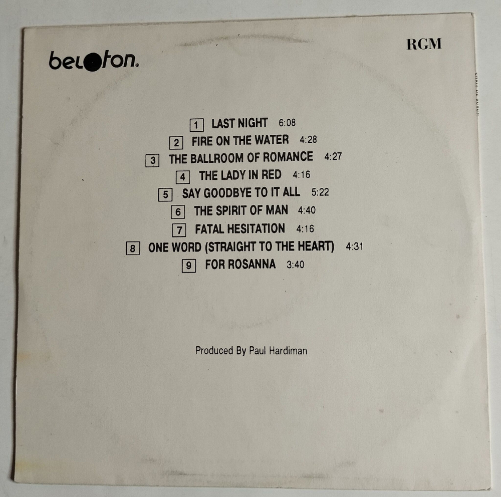 Винтажная виниловая пластинка LP Chris de Burgh Into The Light (Беларусь 1993)