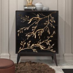 Ручка мебельная скоба Oliva Branch (Олива Бранч) правая Амбер