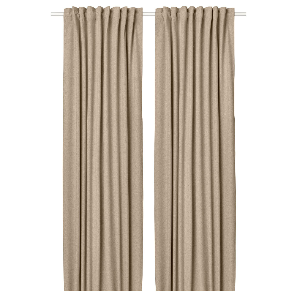 Комплект штор IKEA ROSENMANDEL (РОЗЕНМАНДЕЛ), Бежевый, 135x250 см, 2 шт