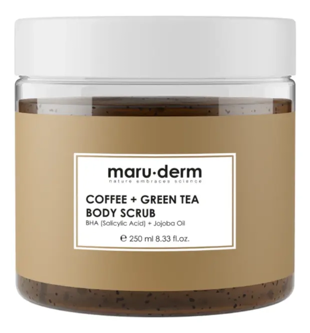 Maruderm, Скраб основе порошка кофейных зерен и экстракта зеленого чая - Coffee + Green Tea Body Scrub, 250 мл,