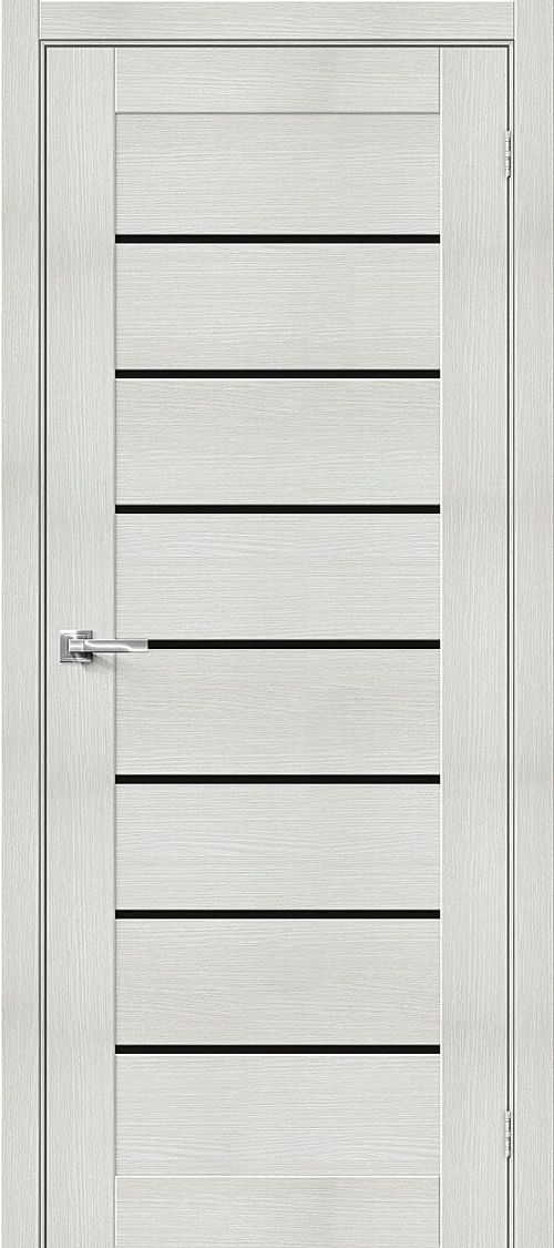 Дверь Браво-22 / Цвет Bianco Veralinga / Стекло Black Star / Двери Браво