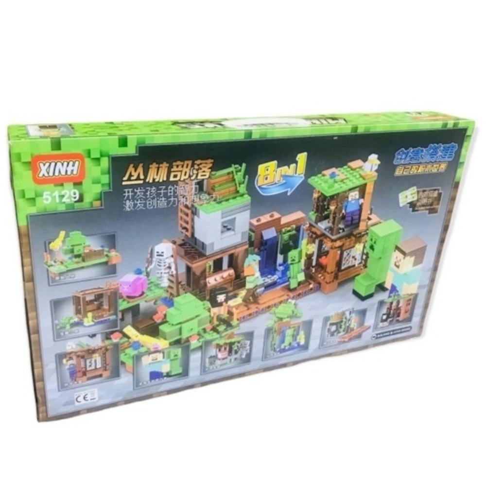 Конструктор Майнкрафт XINH, MINEBLOCKS 5129 "Крепость в джунглях" 744 деталей 8in1