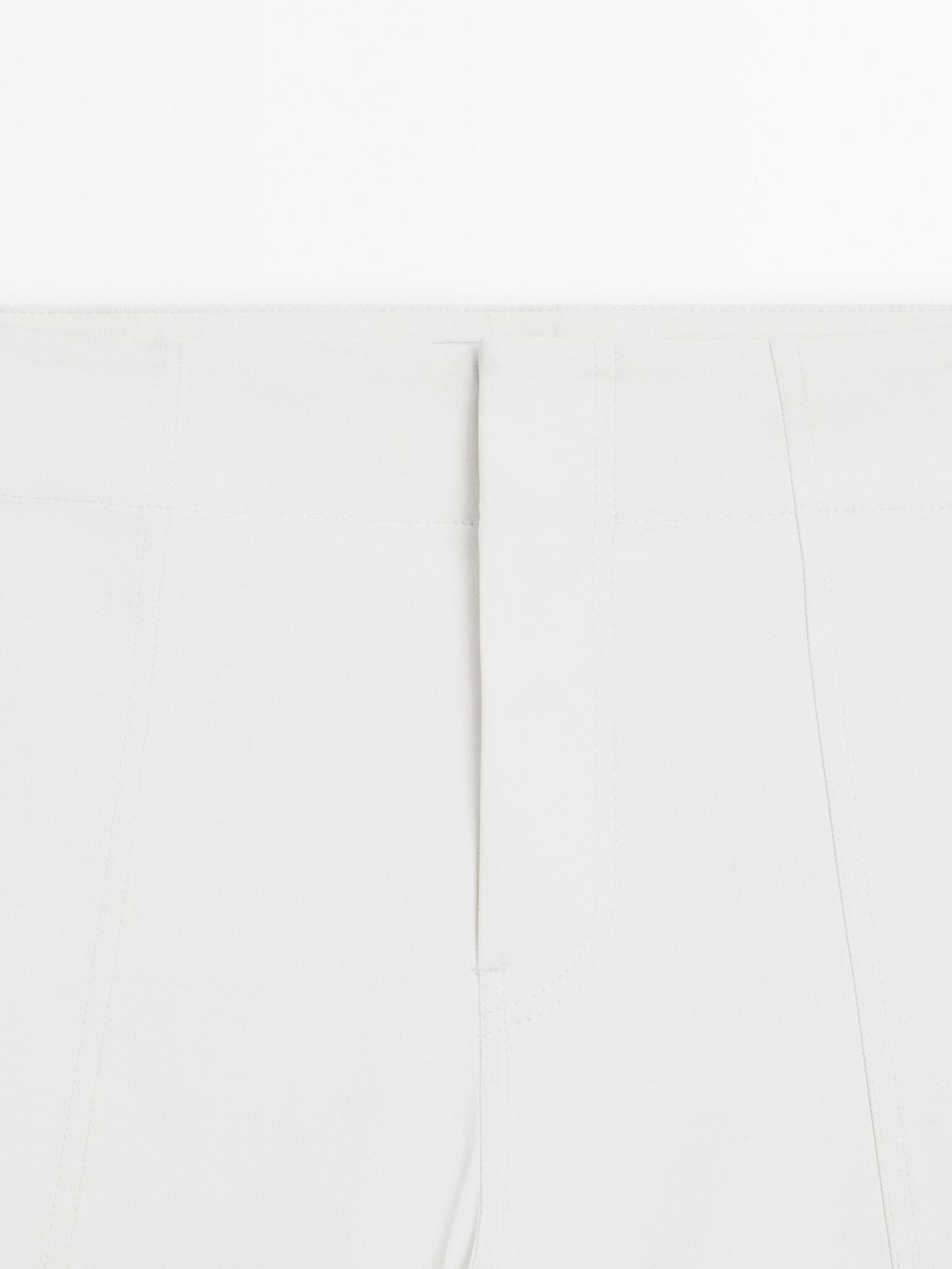 Massimo Dutti Широкие брюки с декоративными швами - Studio, кремовый