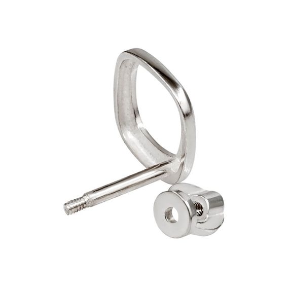 Серьги-пусеты Квадрат скругленный из серебра 925 пробы, вид 4