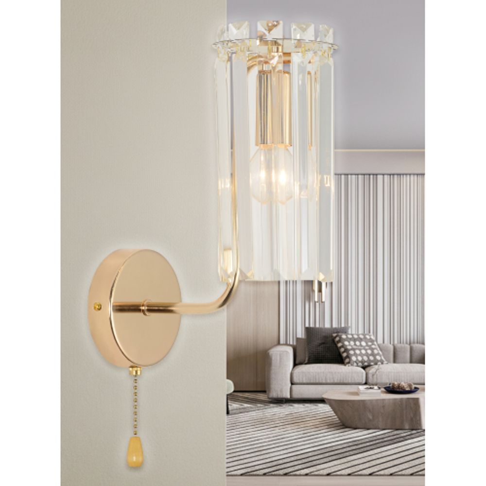 Бра светильник Rivoli Zoe 1064-401 настенный 1хЕ14 40 Вт хрусталь с выключателем | Rivoli