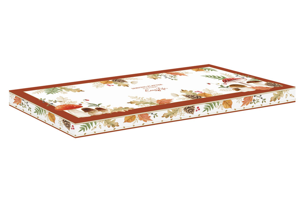 Блюдо 35х15см Easy Life Autumn Breeze Грибы и листья белое