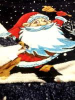 Плед новогодний синий 180х200 см