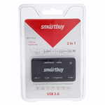 USB Хаб+Картридер Smartbuy COMBO MASTER SBRH-750-B универсальный Black