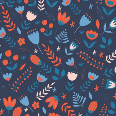 Цветочный узор в скандинавском стиле