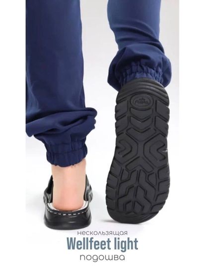 03 | "Duki" | Черные женские медицинские сабо натуральная кожа