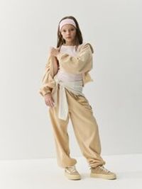 Джоггеры оверсайз велюровые "Беж" 7+