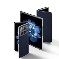 Чехол синего цвета с премиальной искусственной кожи от Dux Ducis для Xiaomi Mix Fold 4, серия Bril Series Case