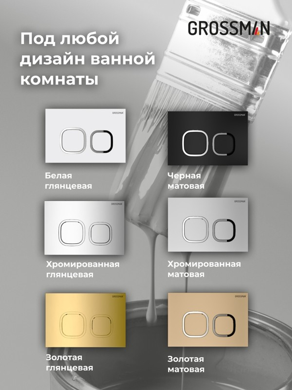 Клавиша смыва Grossman Cosmo 700.K31.02.000.000 белый глянцевый,1 место