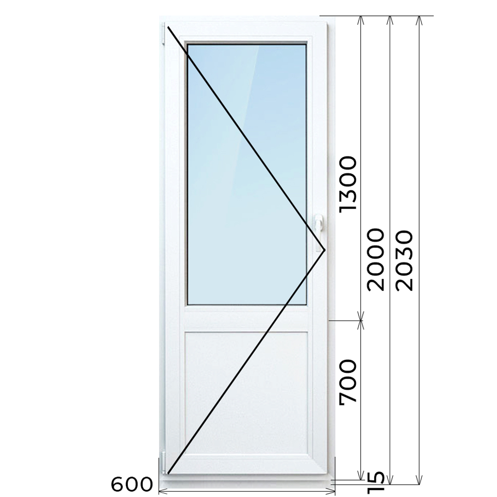 Дверь из ПВХ 2000 х 600