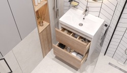 Тумба подвесная VELVEX Gesso 60.2Y белый дуб сонома