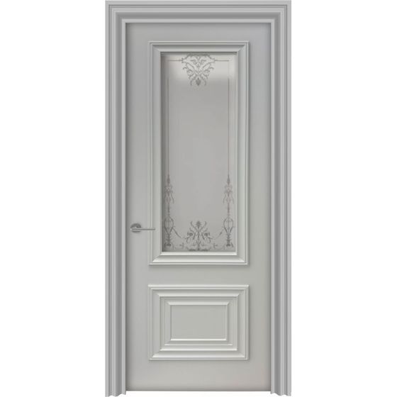 Цена на Межкомнатная дверь эмаль Прима Багет RAL 7047 остеклённая 1 Купить Межкомнатная дверь эмаль Прима Багет RAL 7047 остеклённая 1