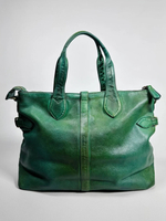 Женская премиальная изумрудно-зеленая сумка из натуральной кожи "Венеция"