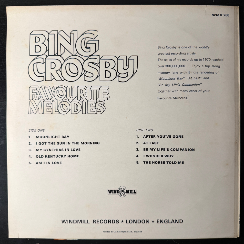 Bing Crosby ‎– Favourite Melodies (Англия) Т