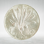 Italy 10 Lire 1950 R "Pegasus and Olive Branch", VF