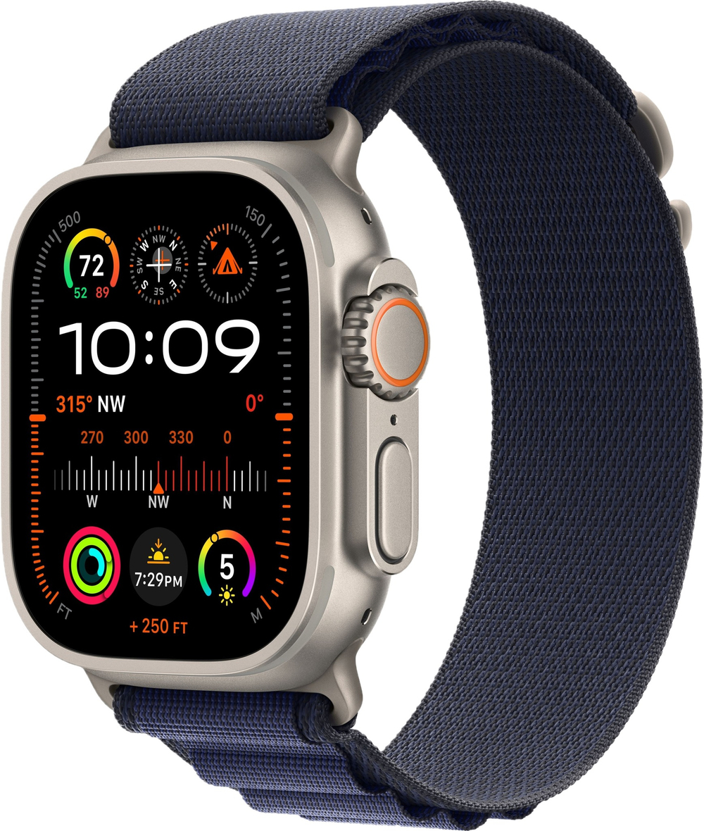 Apple Watch Ultra 2 49mm Alpine Loop Navy / Titanium Case