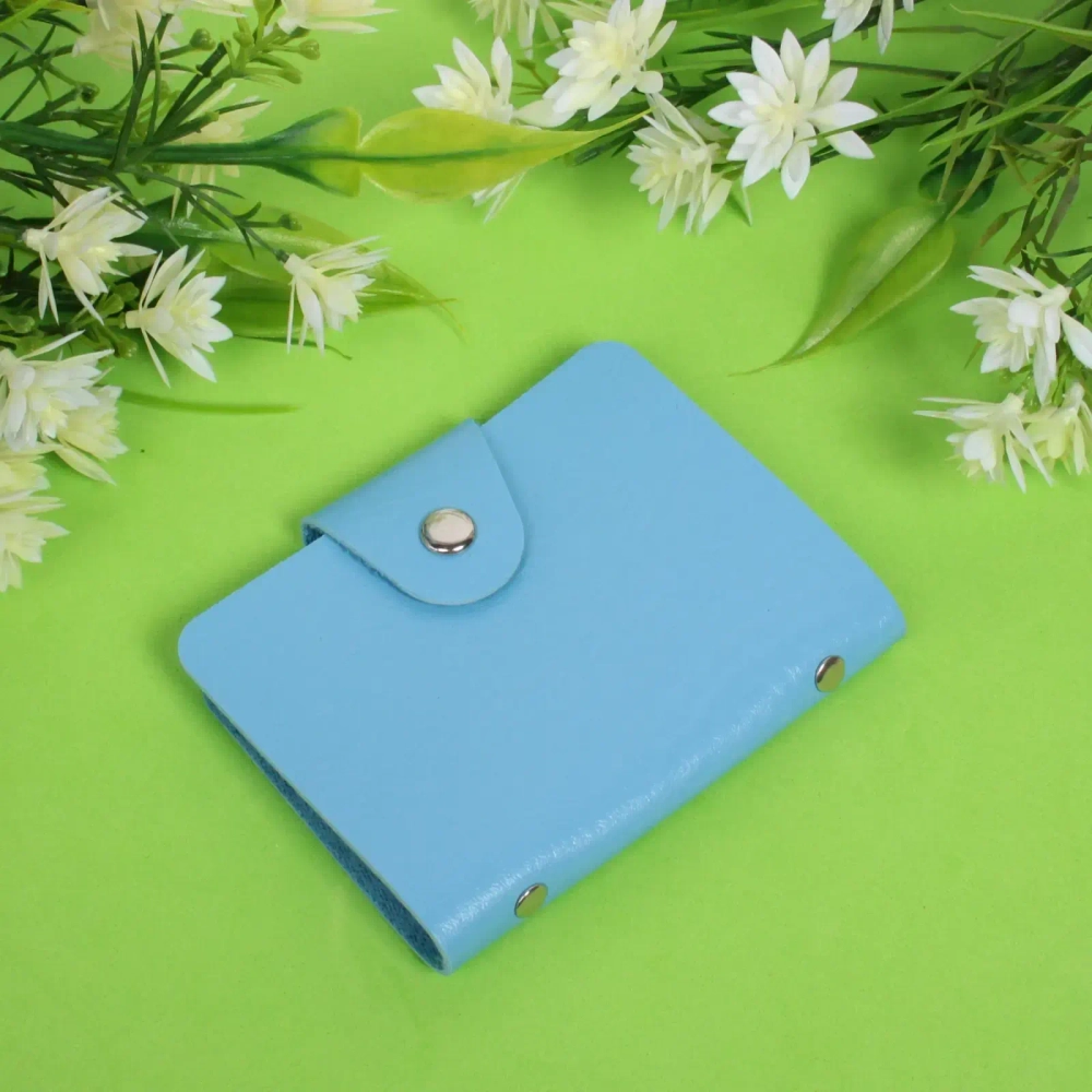 Визитница «Visit design», цвет голубой, количество листов 12, на 24 визитки, 10,3*8 см